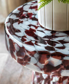 Round Mottled Glass Side Table