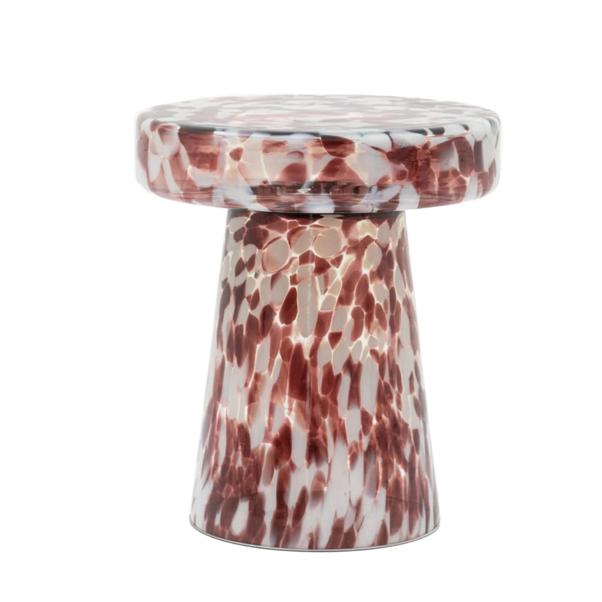 Round Mottled Glass Side Table 1