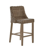 Wicker bar stool on a white background