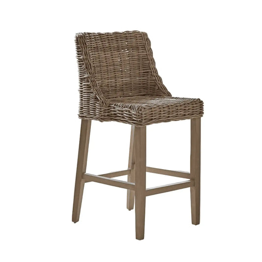 Wicker bar stool on a white background
