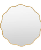 Round Rustic Gold Wavy Edge Wall Mirror 2