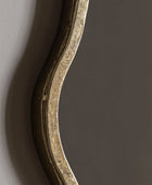 Round Rustic Gold Wavy Edge Wall Mirror 3