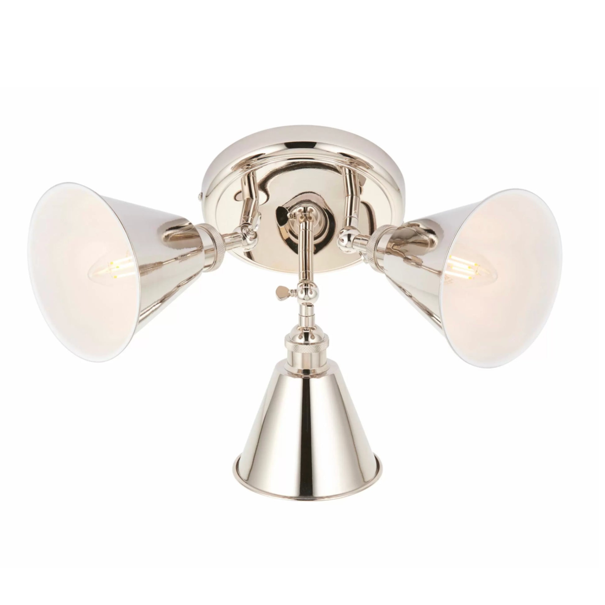 Round Shiny Nickel Trio Ceiling Spot Light