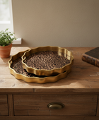 Round Wavy Edge Leopard Print Tray Set