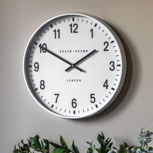 Round White Frame Wall Clock 40cm 1