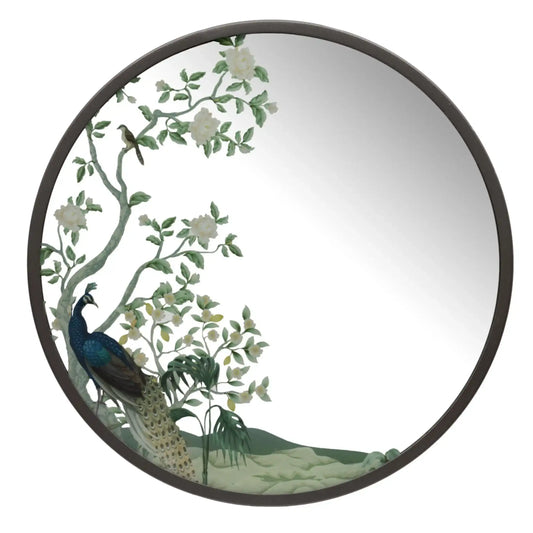 Round Decorative Peacock Wall Mirror 4
