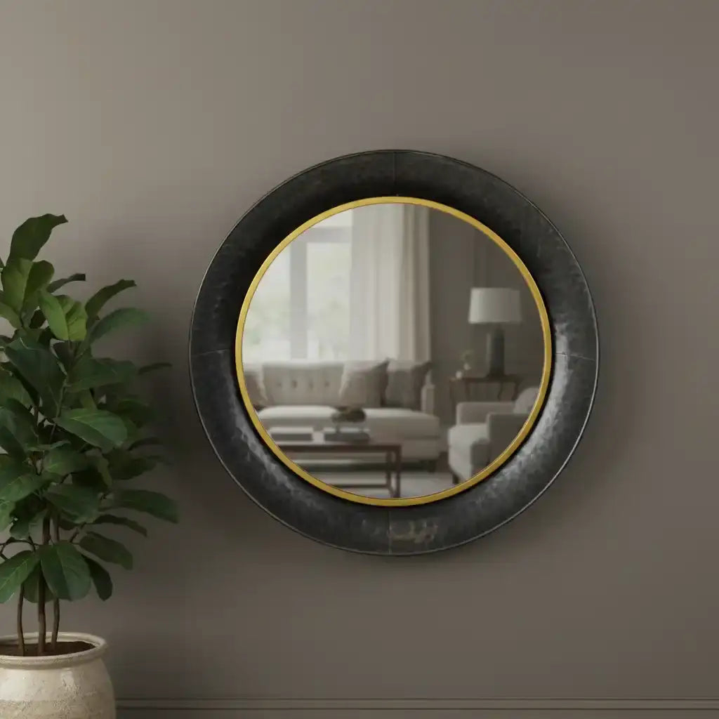 Round Industrial Wall Mirror