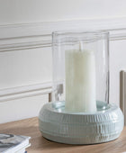 Rounded Sage Green Base candle Lantern - The Farthing