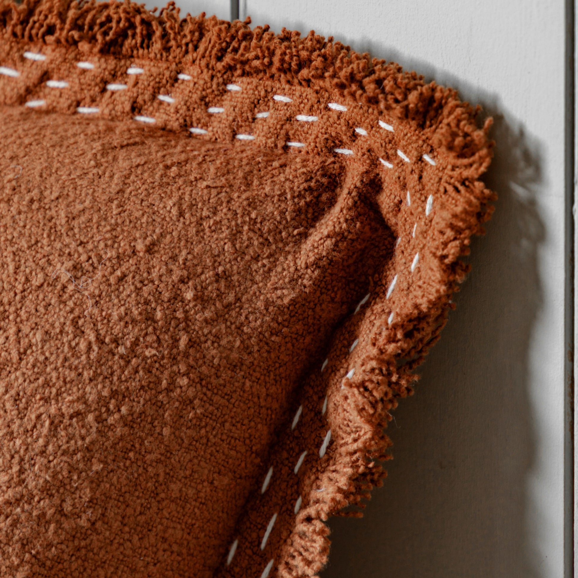 Rust Feathered Edge Cushion