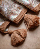 Rust Soft Chunky Knit with Tassels Throw