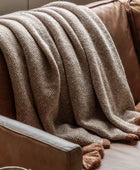 Rust Soft Chunky Knit with Tassels Throw 3