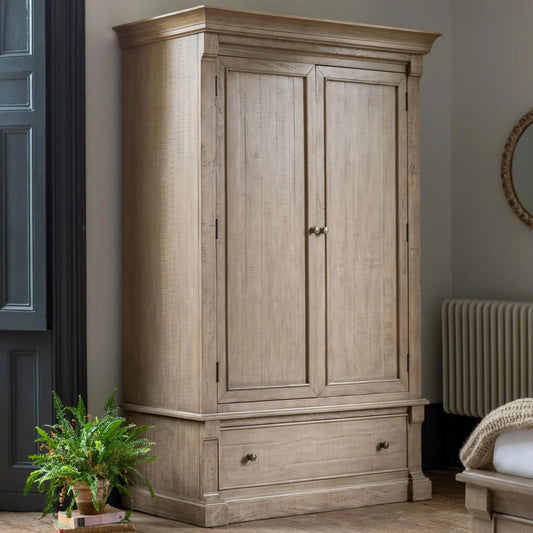 Rustic American Pine 2 Door Wardrobe &  Drawer Wardrobe | FARTHING 8