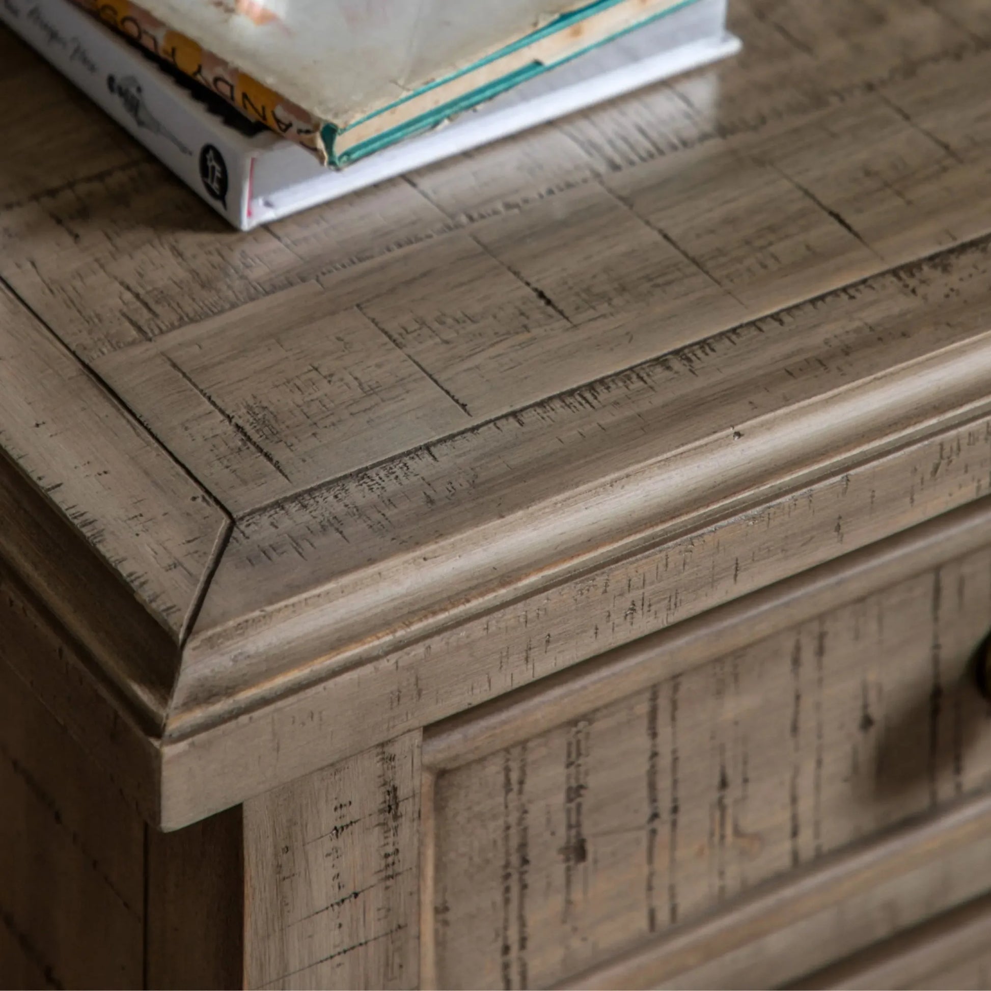 Rustic American Pine 3 Drawer Bedside Table | FARTHING