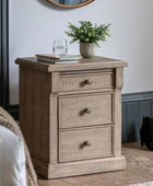 Rustic American Pine 3 Drawer Bedside Table | FARTHING 1