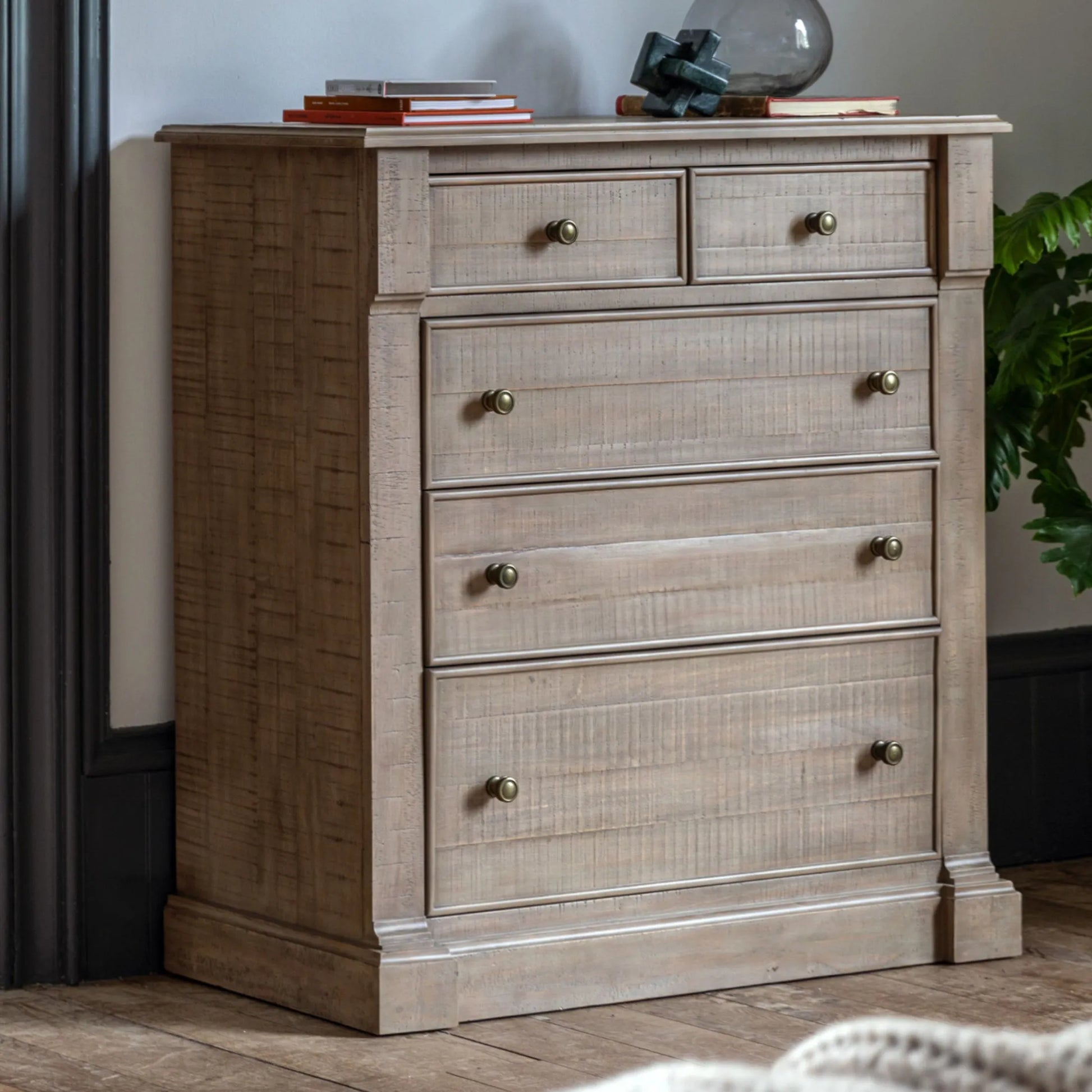 Rustic American Pine 5 Drawer Chest of Drawers | FARTHING  6