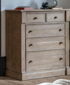 Rustic American Pine 5 Drawer Chest of Drawers | FARTHING  6