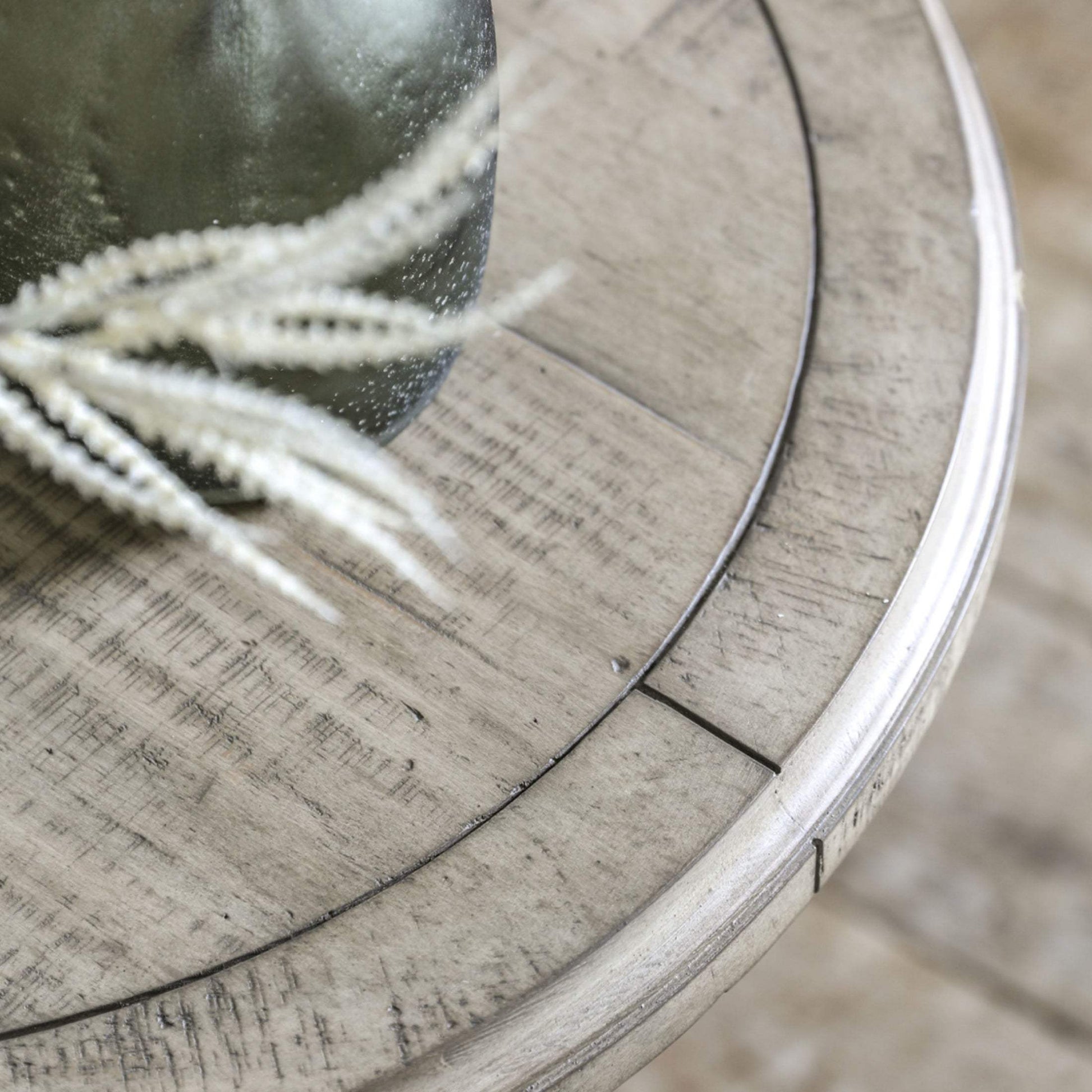 Rustic American Pine Round Side Table - The Farthing