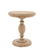 Rustic American Pine Round Side Table - The Farthing