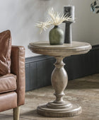 Rustic American Pine Round Side Table - The Farthing