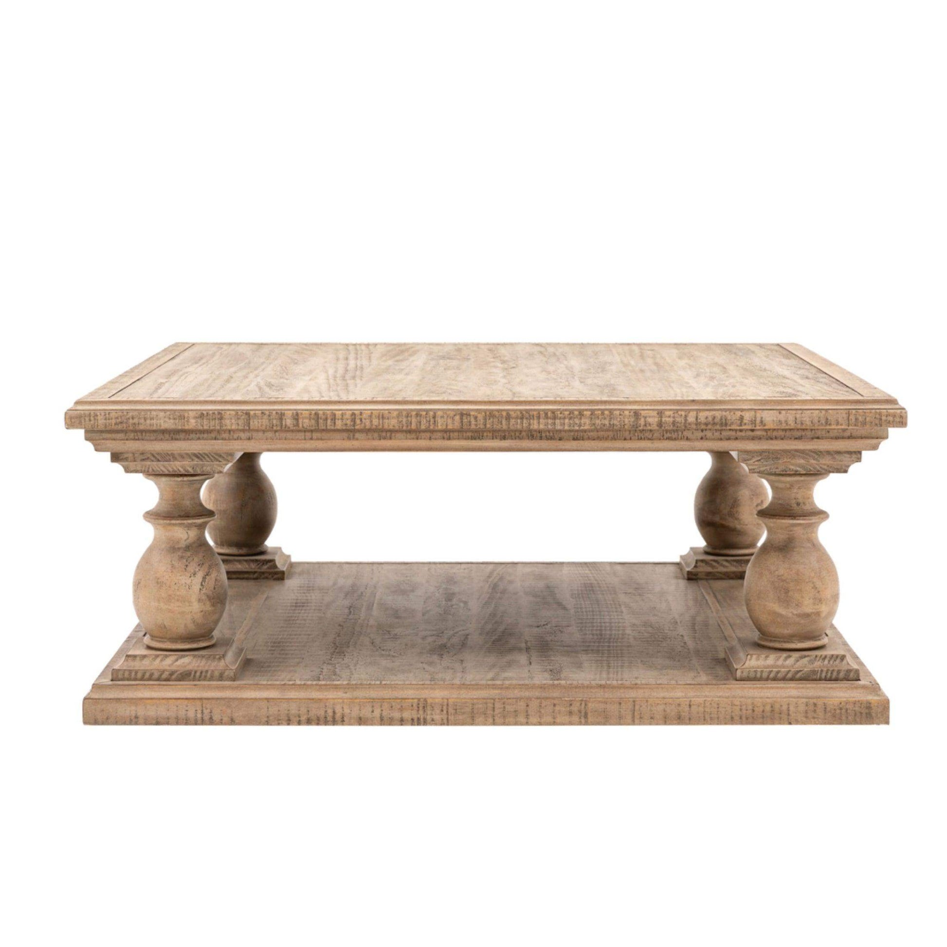 Rustic American Pine Square Coffee Table - The Farthing