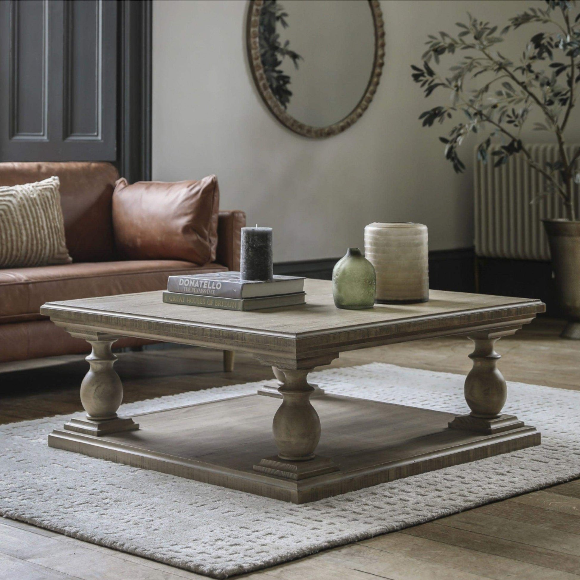 Rustic American Pine Square Coffee Table - The Farthing