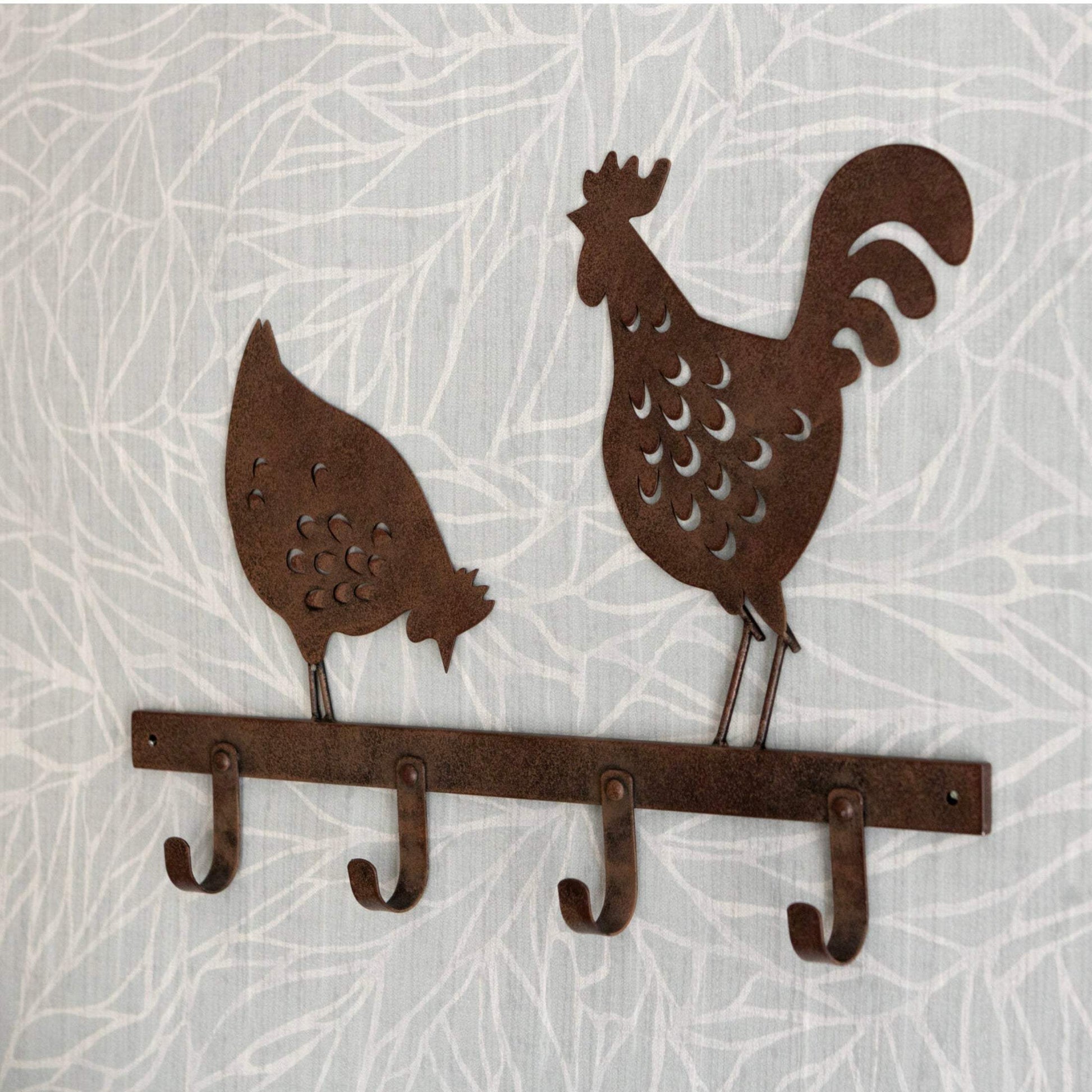 Rustic Chicken & Roaster Wall Hooks - The Farthing