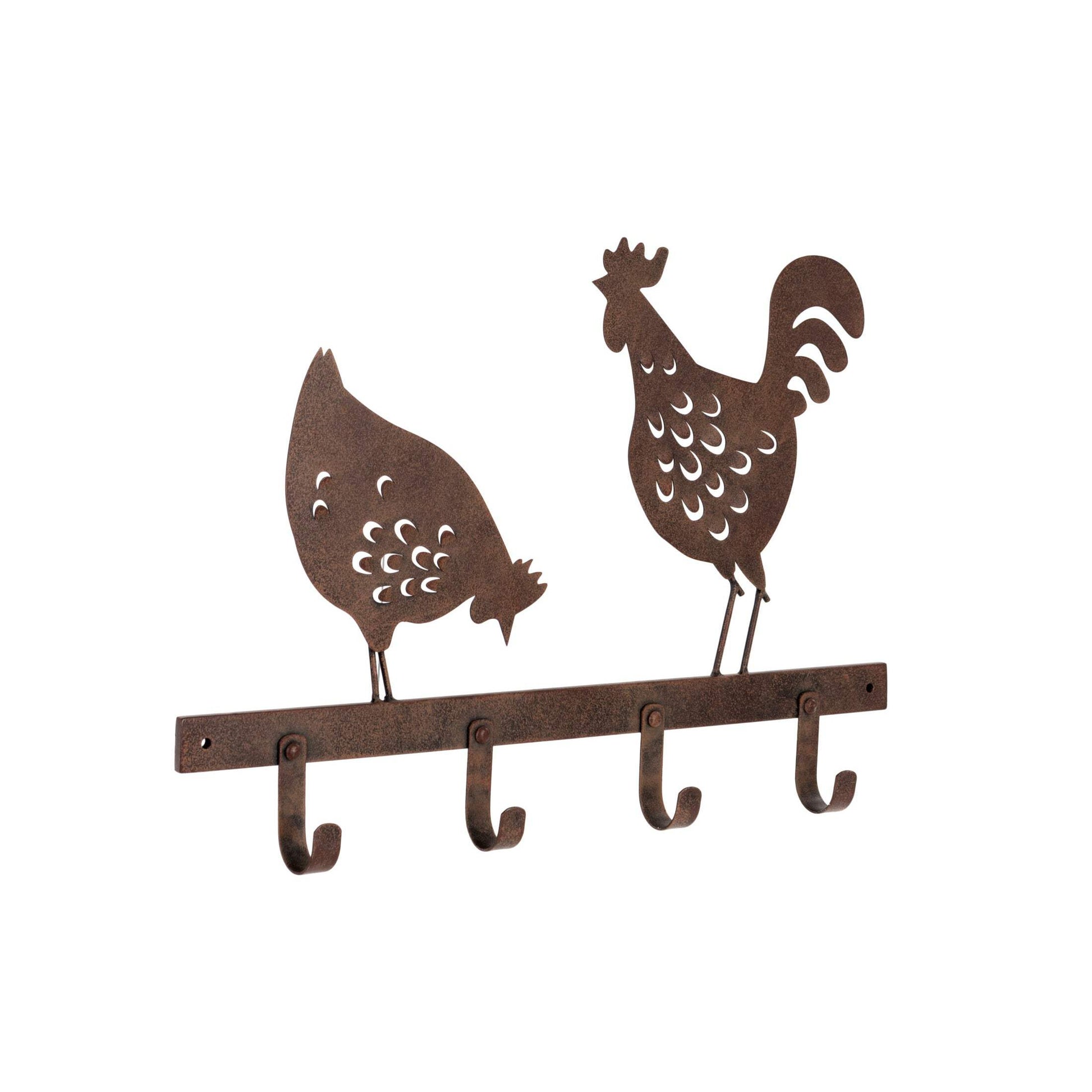 Rustic Chicken & Roaster Wall Hooks - The Farthing