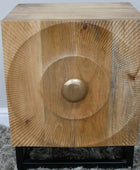 Rustic Circular Ribbed Wood Cabinet 44