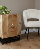 Rustic Circular Ribbed Wood Cabinet 66