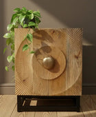 Rustic Circular Ribbed Wood Cabinet 3