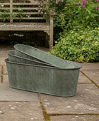 Rustic Deco Trough Planters Set of 3