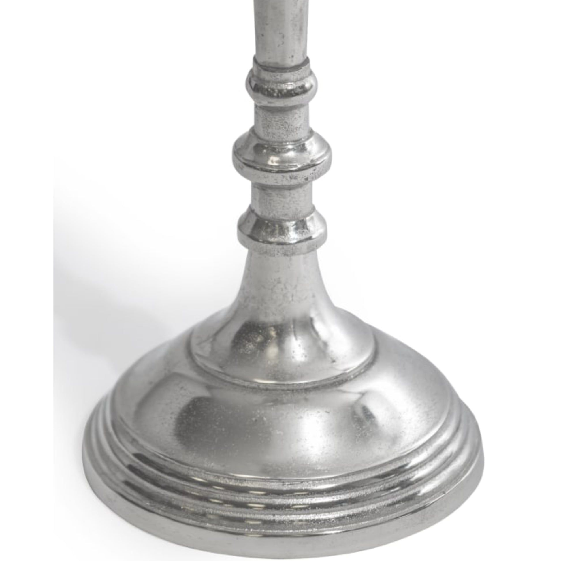 Silver candle holder on a white background