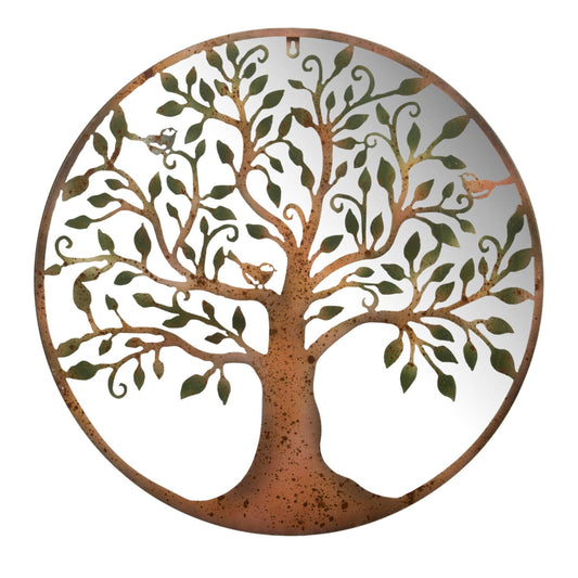 Rustic Metal Tree Wall Art with Mirrored Back - The Farthing