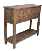 Rustic Reclaimed Wood Multi Drawer Console Table