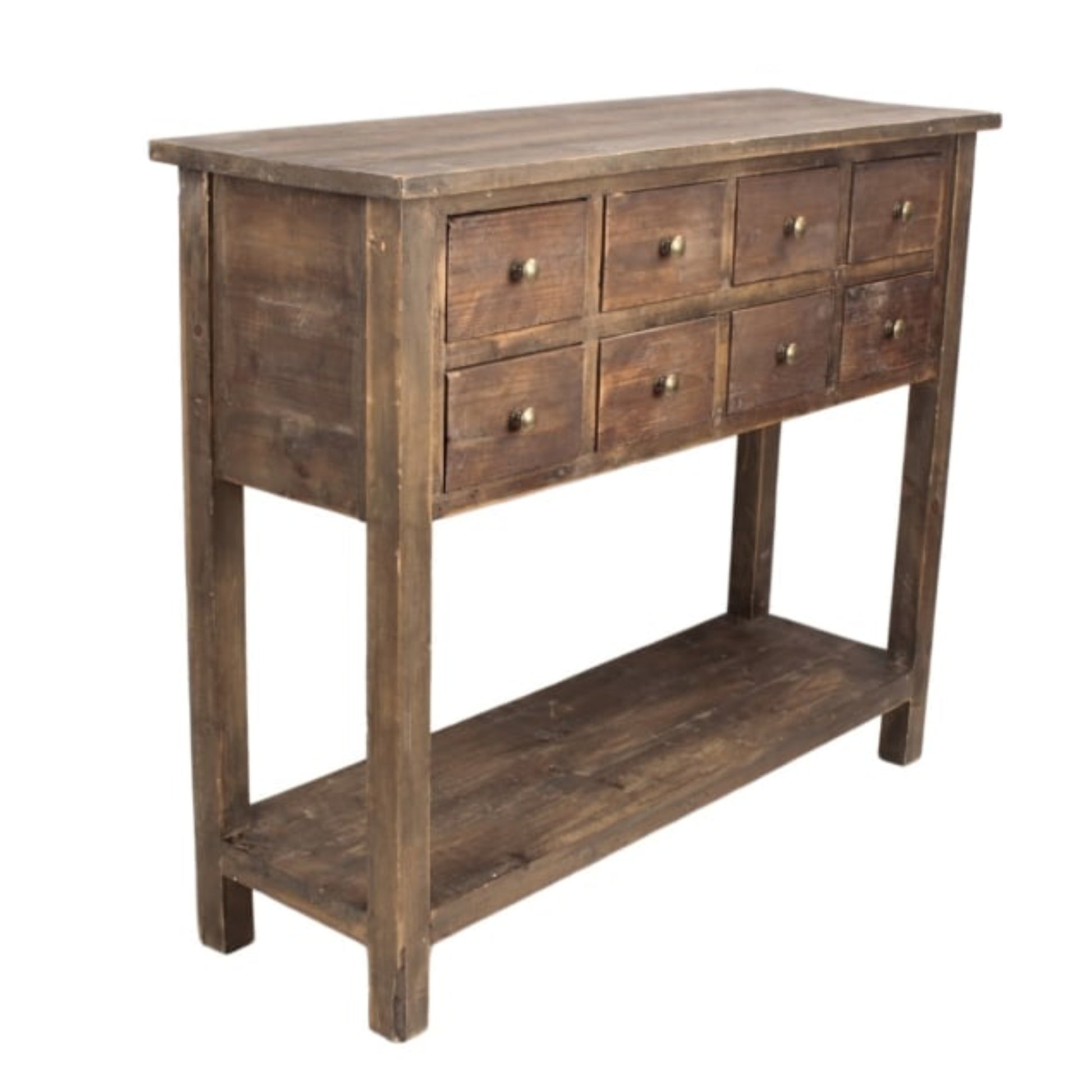 Rustic Reclaimed Wood Multi Drawer Console Table