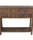 Rustic Reclaimed Wood Multi Drawer Console Table