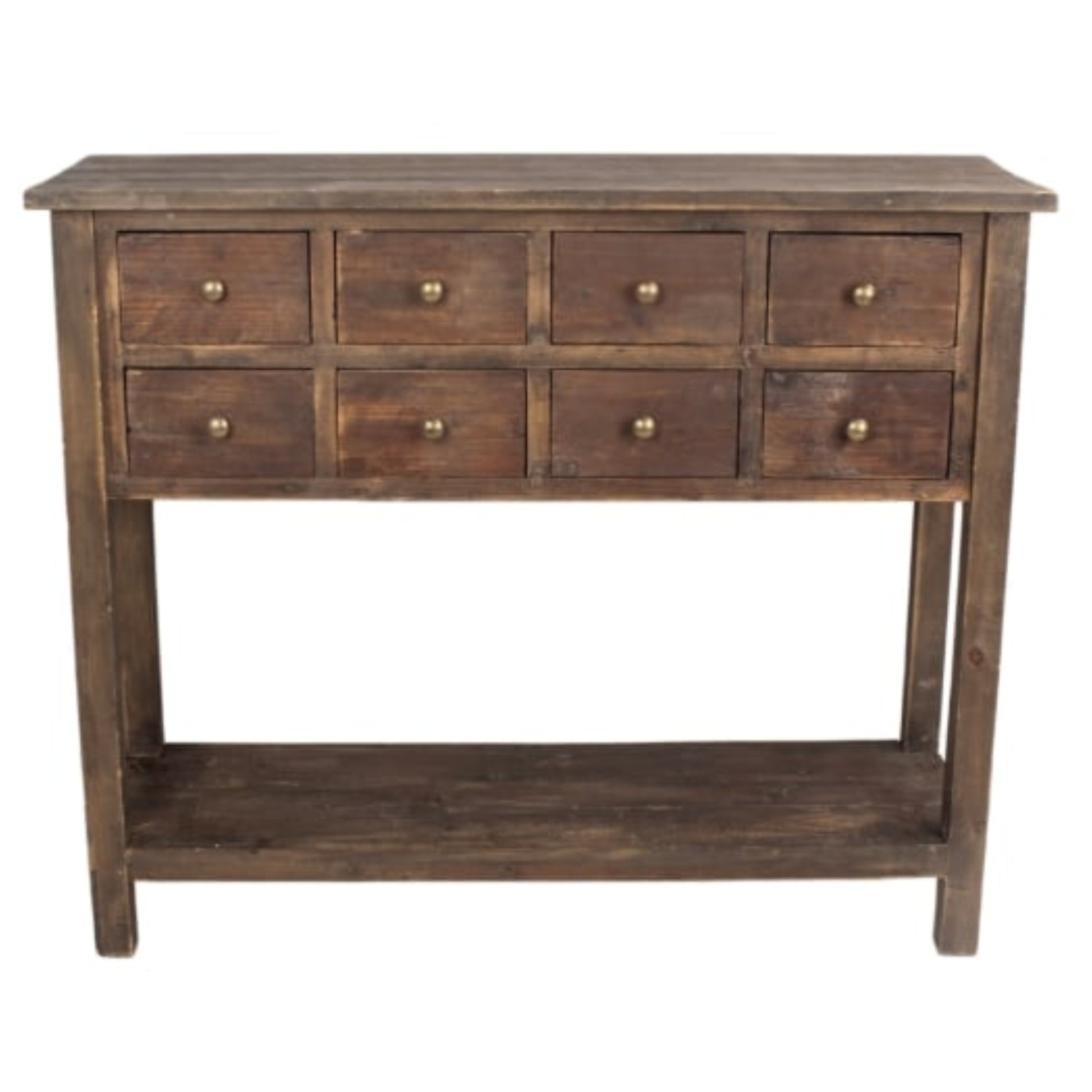 Rustic Reclaimed Wood Multi Drawer Console Table