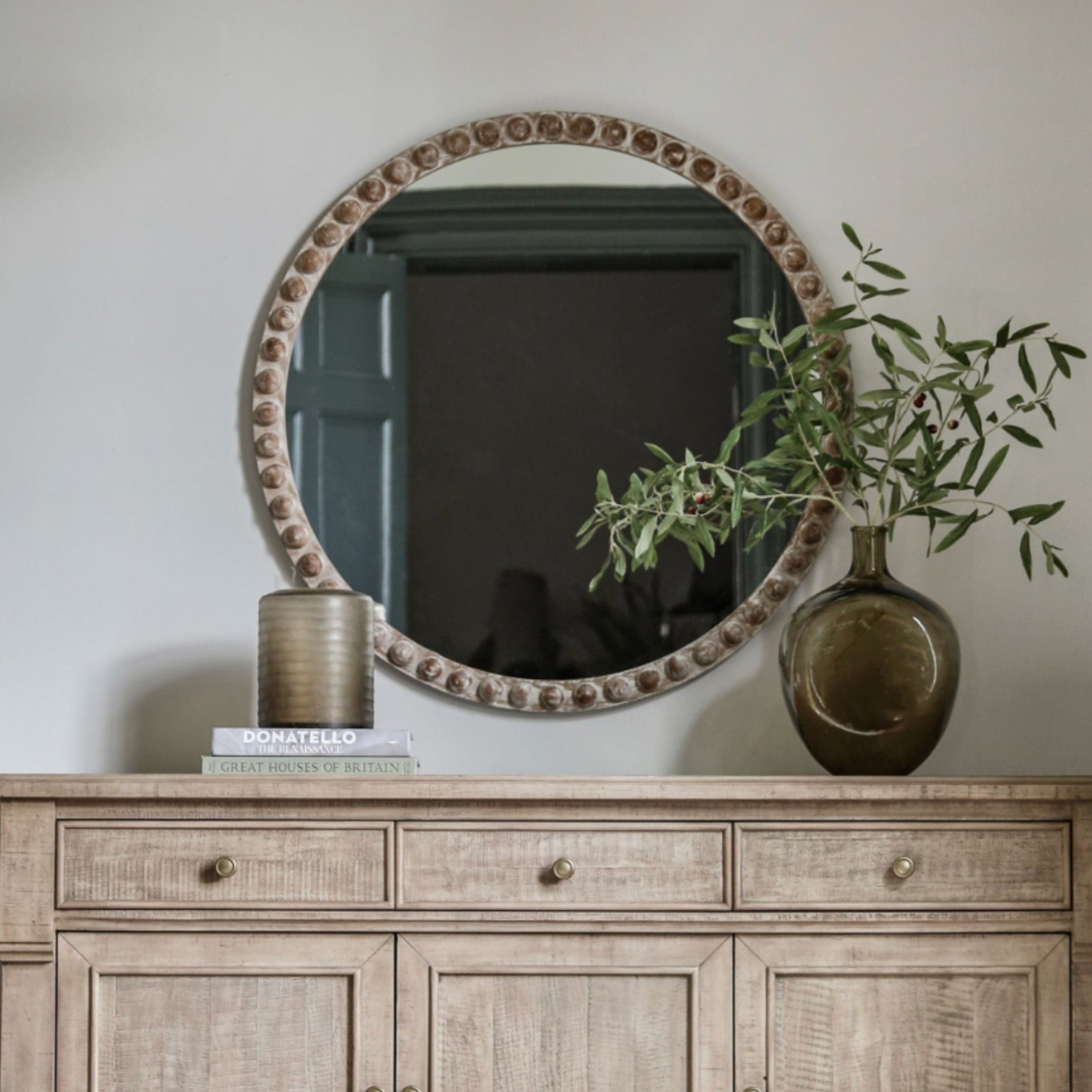 Rustic Weathered Round Mirror 4