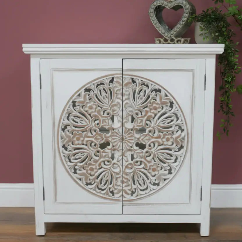 rustic cabinet in white