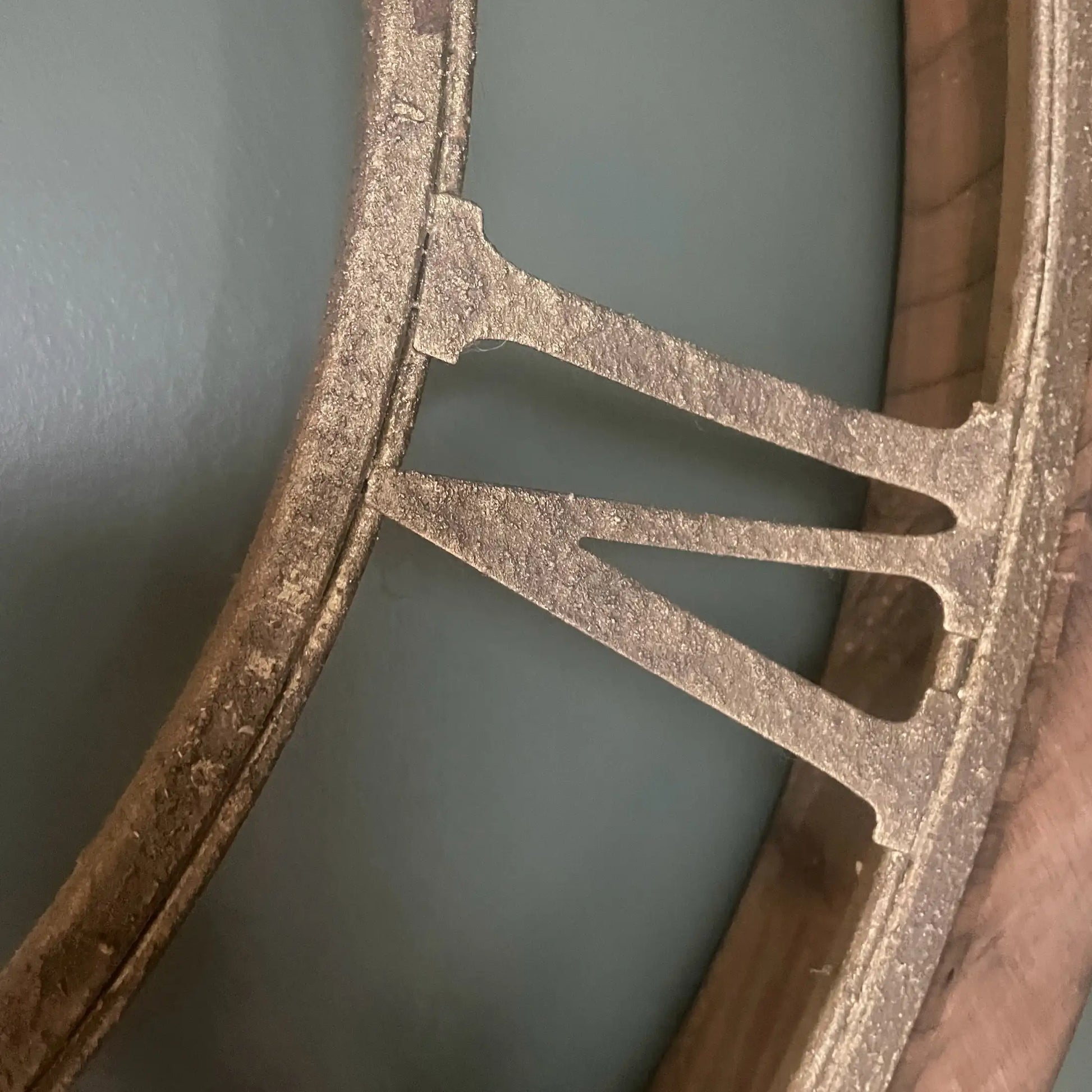 Close-up of a rusted metal object against a plain background