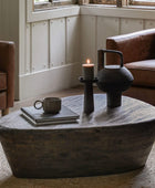 Rustic Dark Wood Angular Coffee Table - The Farthing