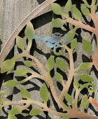 Rustic Metal Tree Wall Art with Green Leaves 4