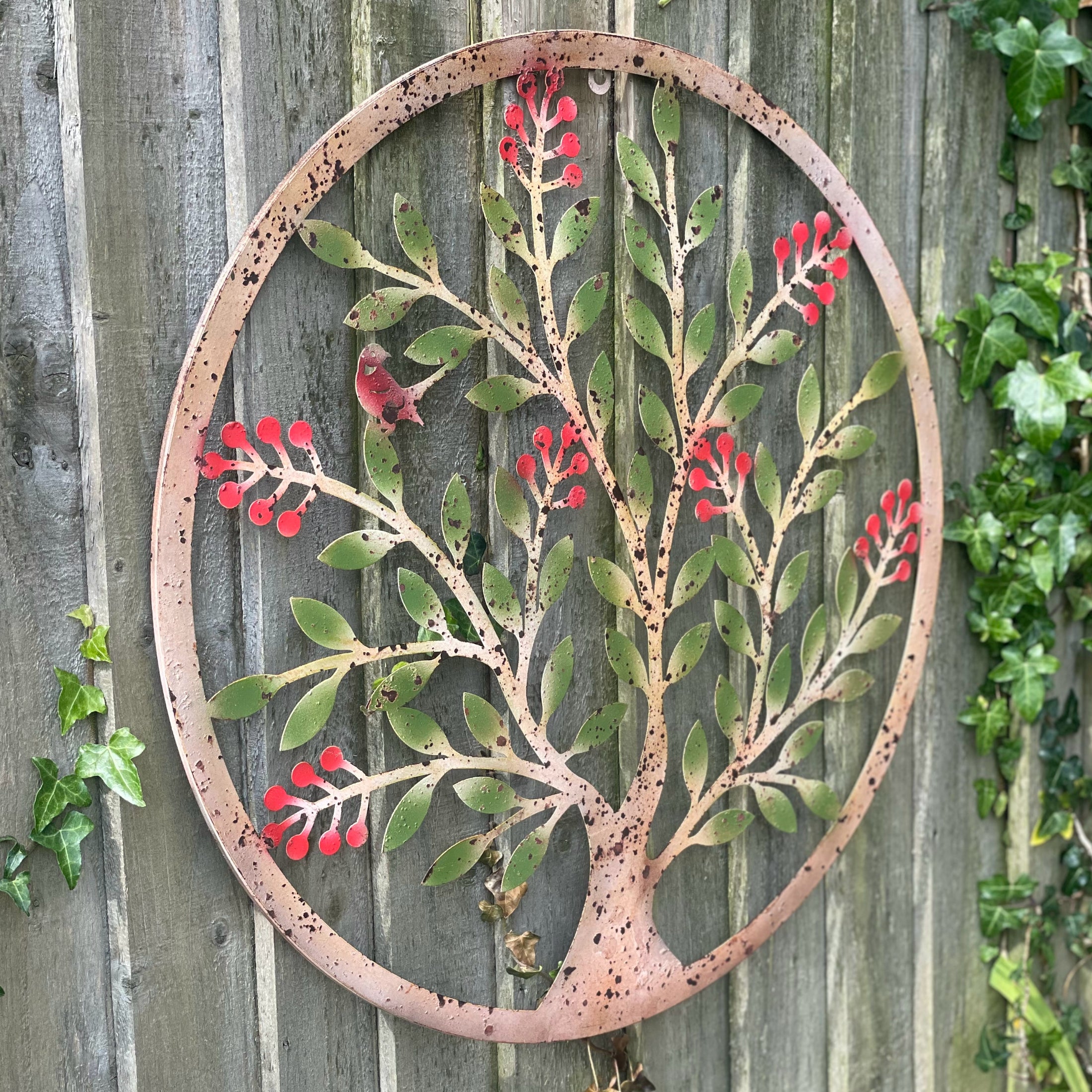 Rustic Metal Tree with Berries Wall Art 6