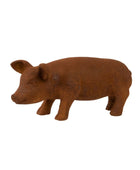 Brown pig figurine on a white background