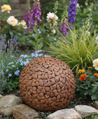 Rusty Flowers Garden Ball Ornament