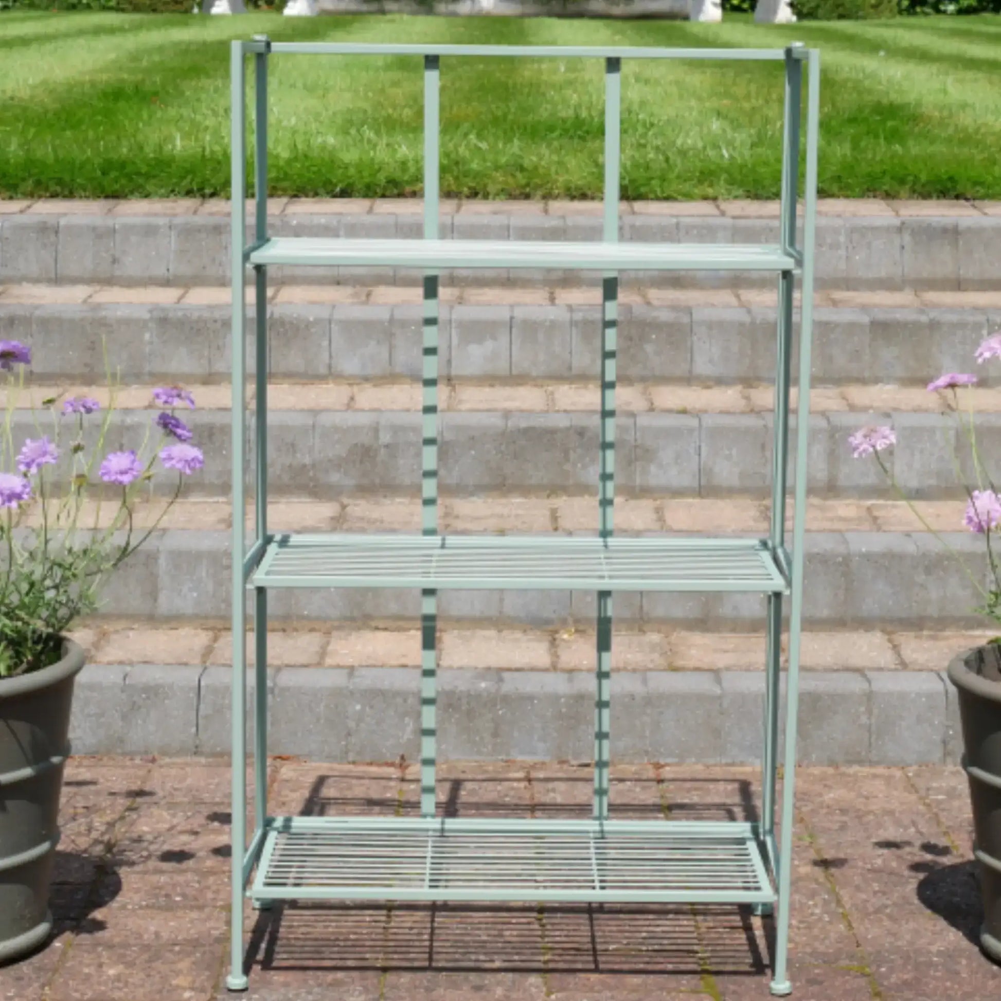 Sage Green 3 Tier Metal Plant Stand