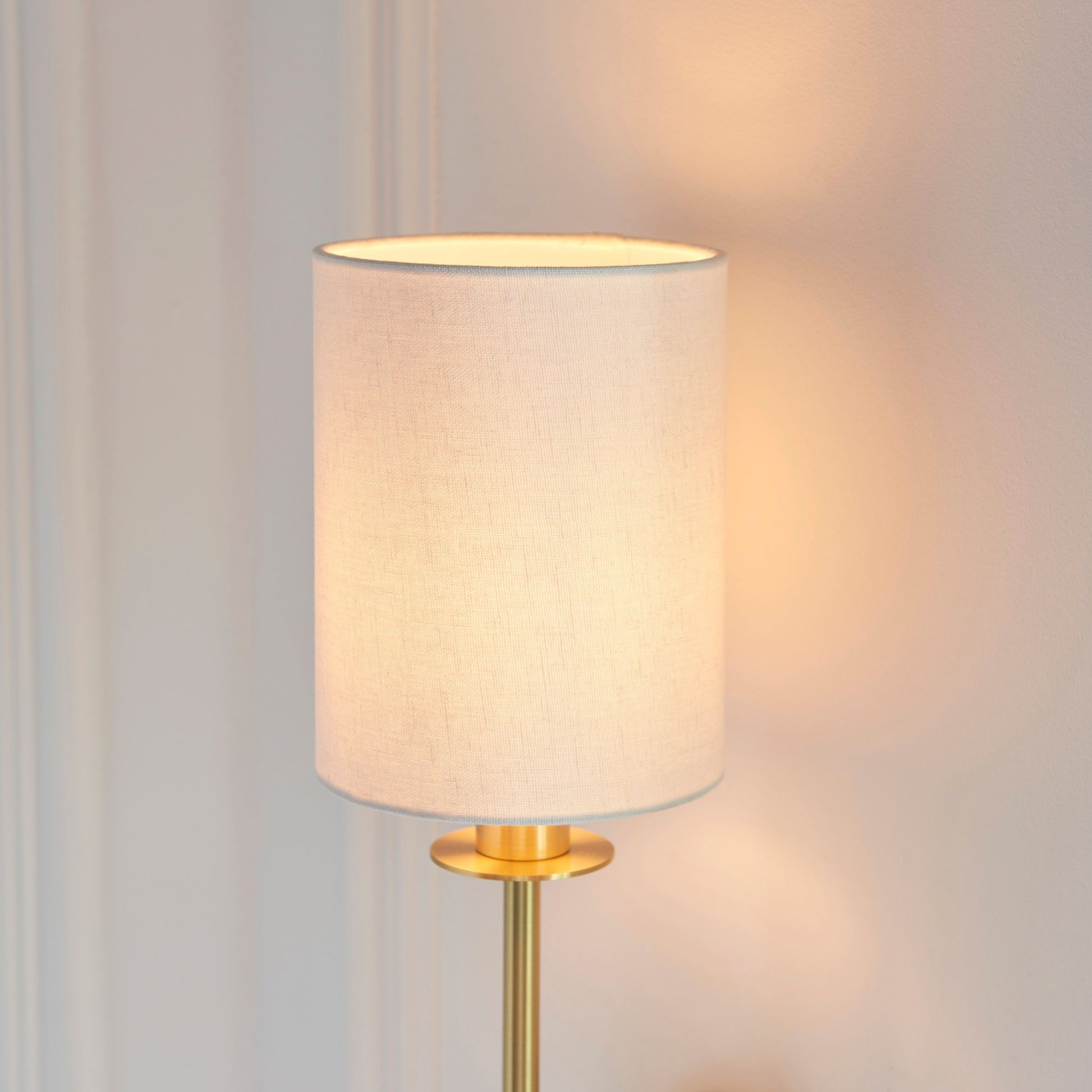 Satin Brass Wall Light and White Shade 5