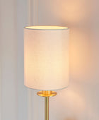 Satin Brass Wall Light and White Shade 5