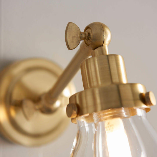 Satin Gold Bathroom Cone Wall Light - The Farthing