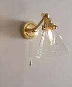 Satin Gold Bathroom Cone Wall Light - The Farthing